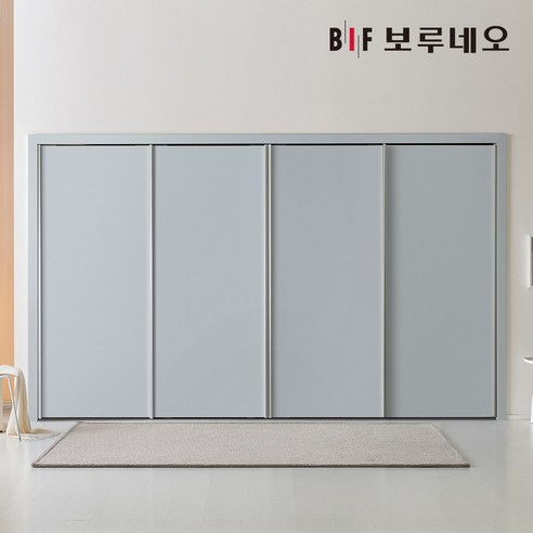 [보루네오] 30cm 붙박이장 슬라이딩 여닫이 미닫이 가구 거실 안방 맞춤시공 제작 내부 슬라이드 9자 10자 11자 12자, 08_파스텔슬라이딩_코튼블루