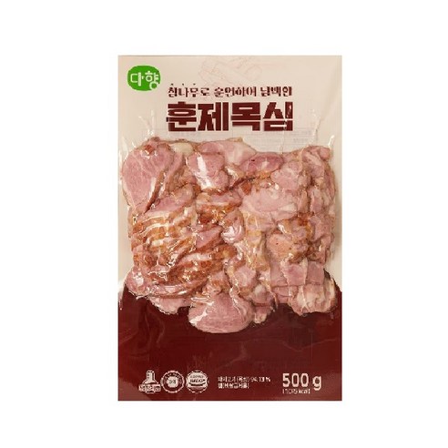 다향 참나무 훈제목심 슬라이스 500G (신선식품), 선택1  - 보냉백, 6개