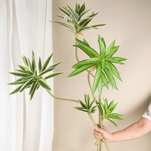 장식품 인테리어 조각상 조형물 조경 대형 인공 식물 가짜 야자수 나무 가지 플라스틱 코코스 리얼 터치 열대 가정 정원 장식 90cm, 4.90cm D