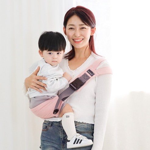 구스켓 안아요 서포트 한뼘 힙시트, 핑크