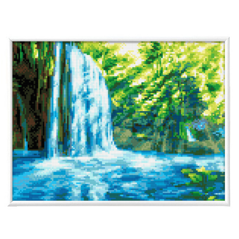 블링블링 보석십자수 슬림액자패키지 (AB+원형) 30x40cm, 1세트, BL3040-047 (듀덴폭포)
