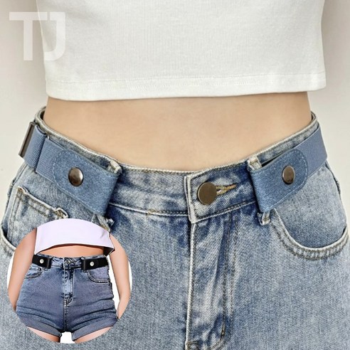 트랜디제이 허리 조절 벨트 세트(2P) – 노버클 프리벨트 무압박 허리띠 허리수선