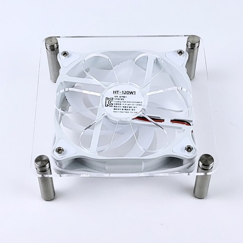 홈앤툴즈 셋탑박스 공유기 미니피시 120mm USB 쿨러 쿨링팬 (스퀘어), 화이트, 1개