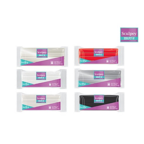 스컬피3 227g (Sculpey3) 대용량 폴리머클레이 6종, 투명(Translucent) 227g