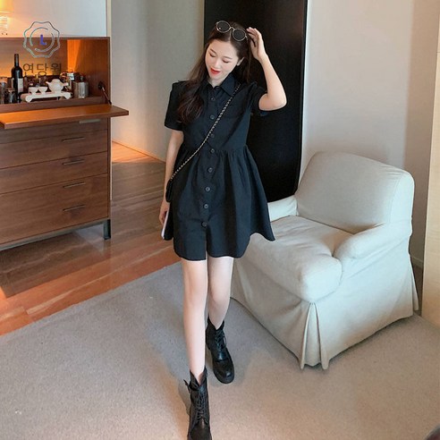 【연당월】허리 여리여리 반팔 스윗 카고룩 원피스여요제이코닉점프수트