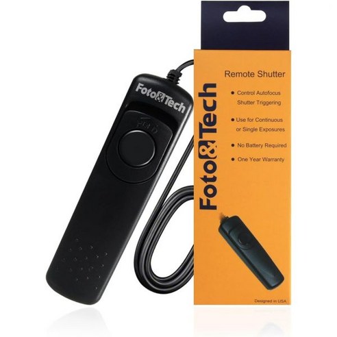 Foto Tech Wired Remote Shutter Release Control Compatible with Nikon MC-DC2 for D5300, Nikon D5200