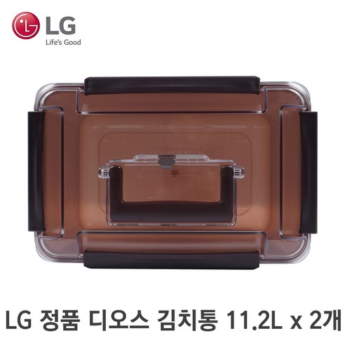 LG 정품 디오스 김치냉장고 김치통 용기 11.2리터 2개 AKC73349505 K570TS34E K571TS341 K571TW341 K572TS341 K572TS343, 11.2L