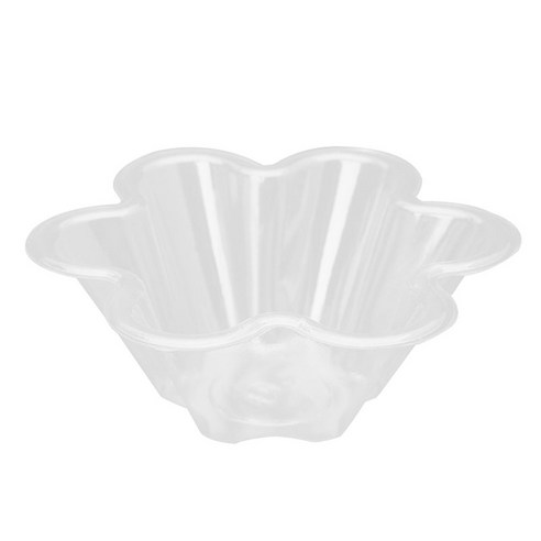 Retemporel 100 개 320 ml 트럼펫 모양의 일회용 아이스크림 그릇 투명 플라스틱 자두 면도, 1개, 투명한