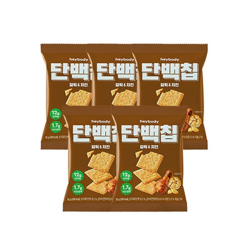 헤이바디 단백칩 갈릭&치킨 50g, 5개