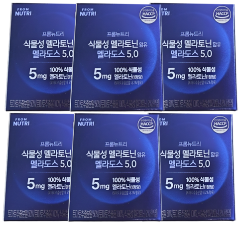 프롬뉴트리 멜라딥도스 식물성 멜라토닌 5mg 30정 6박스