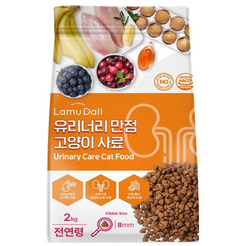 라무달리 고양이 전연령 유리너리 만점 사료, 닭, 2kg, 1개 
고양이 사료