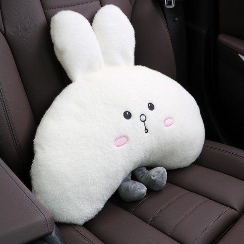 [코스릴]목쿠션 봉제 귀여운 토끼 자동차 목 베개 베개, 흰 토끼 허리