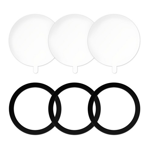 제이엔 맥세이프 호환 자석스티커 3개+보호필름 3개, 블랙, 1세트