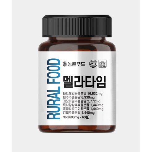 RURALFOOD 멜라타임 식물성 멜라테아닌 HACCP, 4개, 60정