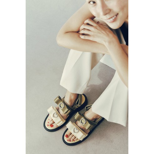 [백화점 정품]슈콤마보니 Ribbon point sandal(yellow)DG2AM24011YEW