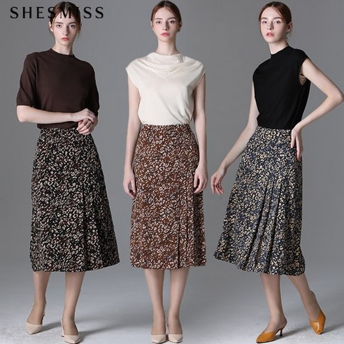 쉬즈미스 H라인 패턴 주름 스커트 - 아름다운 곡선의 매력을 담은 패션 아이템!