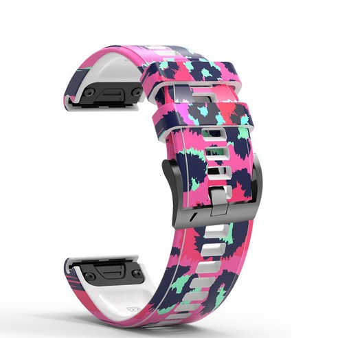 Garmin Forerunner 935 945 MARQ Athlete 스트랩 가민 QUICKFIT 22mm 고무 프린트 위장 퀵 릴리스 손목 스트랩, #11, Quick Fit 22mm