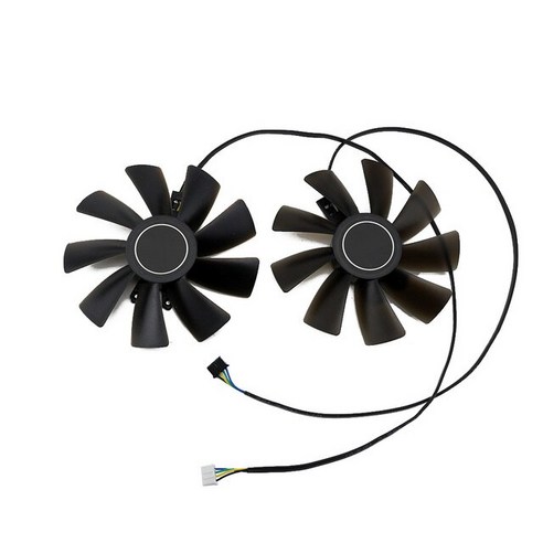 그래픽카드 지포스 컴퓨터 GPU 쿨러 그래픽 카드 팬 교체 팬 GALAX KFA2 RTX 2070 2080 SUPER 8GB EX 화이트 비디오 냉각 RTX2080 2 개/세, 2.Black