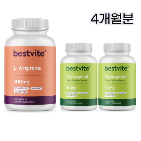 BESTVITE 아르기닌 피크노제놀 4개월분, 2개