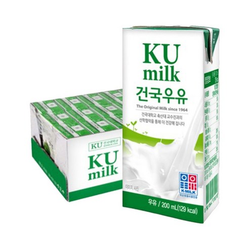 건국우유 멸균우유 200ml 24팩 /1박스, 200ml - 기타맛우유 | 쿠팡