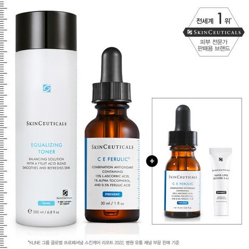 스킨수티컬즈 (8월) C E 페룰릭 이퀄 토너 듀오 세트 (+CE페룰릭 15ml 트리플 크림 GIFT)