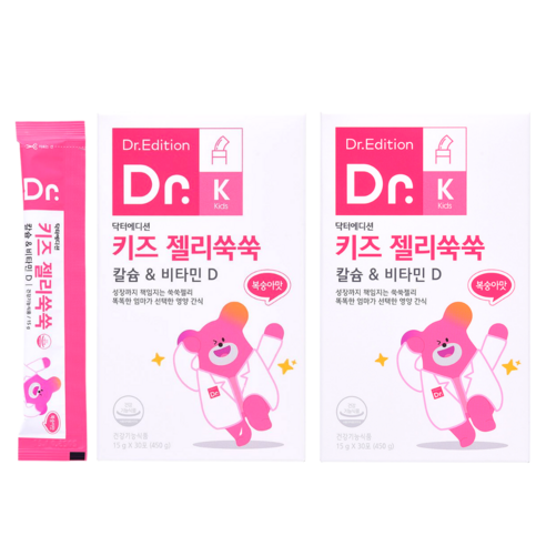 [흰여울팜] 닥터에디션 키즈 젤리쑥쑥 칼슘젤리 유아 어린이 돌아기 유치원생 뼈건강 칼슘영양제