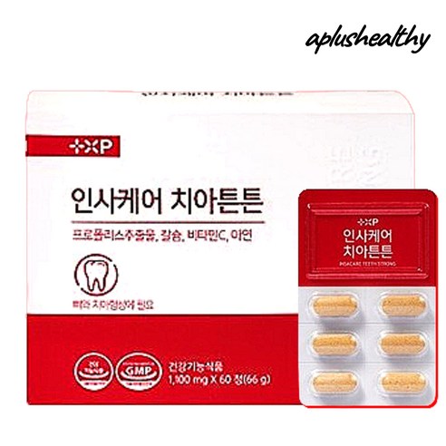 인사 튼튼 잇몸 부었을때 칼슘 프로폴리스 염증 완화 내려앉음, 60정, 1박스