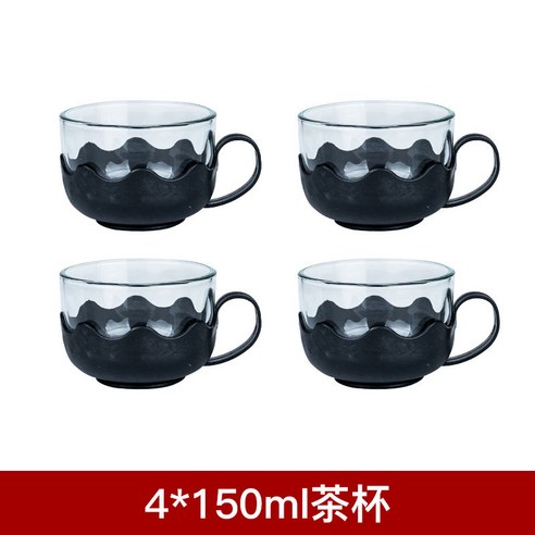 DFMEI 1000/2000ML 주전자 내열 방폭 유리 주전자 꽃 주전자 세트 대용량 차 주전자, DFMEI 연꽃잔 4개, 1000ML 쌀알 스틸커버 + 엘레강트 2개 + 스몰