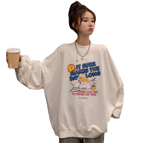 여자 맨투맨 가을 겨울 긴팔 빅 티셔츠