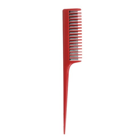 컬러 뾰족한 꼬리 빗 염색 빗 미발 조형 구역 빗 다기능 빗, 빨강 손잡이 검정 이빨