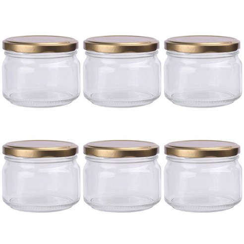 가인글로벌 쨈430 유리병 러그캡 골드, 270ml, 6개