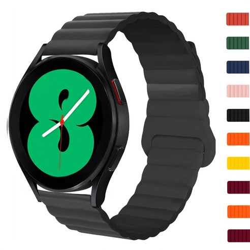 삼성 갤럭시 와치 4 클래식 46mm 42mm 스트랩 Galaxy Watch 4 44mm 40mm 고무 자기 흡입 손목 밴드 20mm 22mm 시계줄, #9, 갤럭시 와치 4 40mm