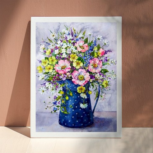 골피아 DIY 그림그리기 유화세트 40 x 50 cm 파랑 꽃병, 단품