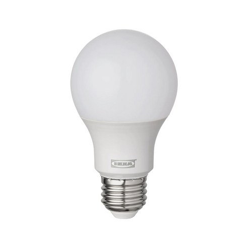 이케아 뤼에트 LED 전구 E26 470 루멘 구형 오팔 화이트, 1개