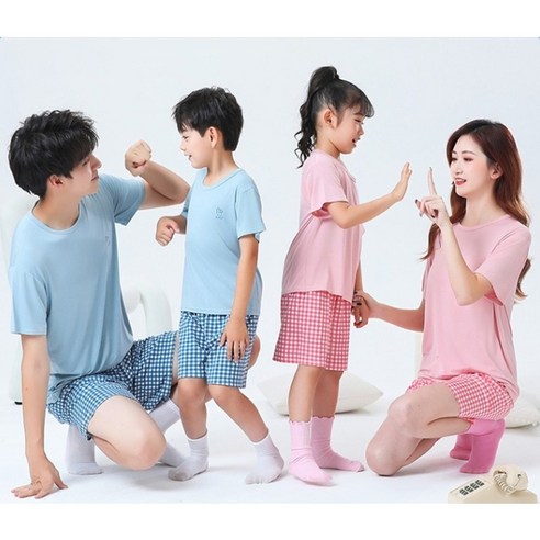 [유] 아동 주니어 성인 패밀리 모달 실내복 상하 파자마