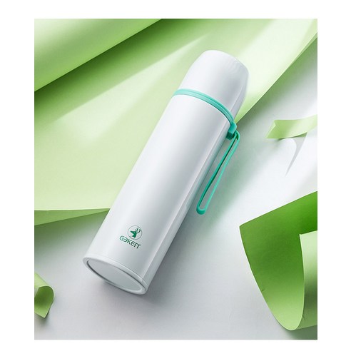 로프 머그잔 간단한 스테인레스 스틸 진공 머그잔, 엘프 화이트, {"사이즈":"350ml"}