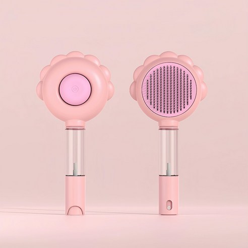 우아지오 원터치 스프레이 브러쉬 털제거기, 1개, 벚꽃분홍