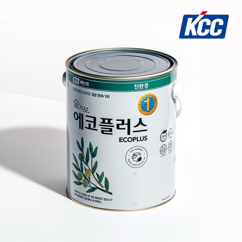 KCC 숲으로 ECOPLUS 수성 페인트, 백색, 1세트, 3.75L