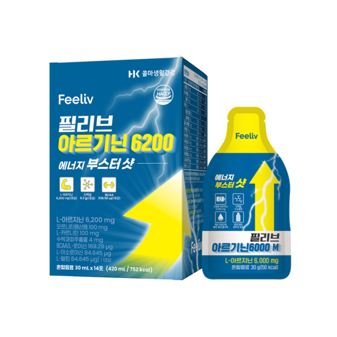 콜마생활건강 필리브 에너지 부스터샷 아르기닌 초고함량 6200, 14회분, 1개