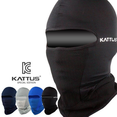 KATTUS COOLS BARACLAVA 망사복면 쿨 바라클라바 냉감바라클라바 복면 멀티스카프 스카프 워머 골프파크 형광증백제스트 완료 KC인증, 블랙