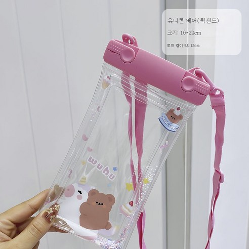 ZZJJC 휴대폰 방수팩 부력 휴대폰 파우치 에어백 밀폐형 터치스크린 7수영잠수함, 유니콘베어(유사핏)
