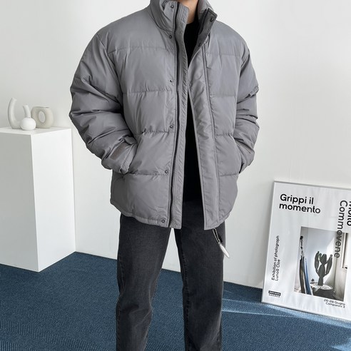 데일트 남자 오버핏 오리털 웰론 숏 패딩 점퍼