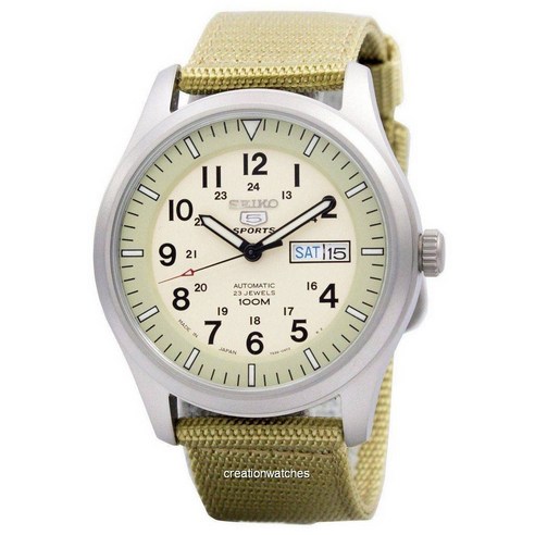 SEIKO 5 Military 오토메틱 Sports Japan Made SNZG07 SNZG07J1 SNZG07J 남성용 시계 세이코