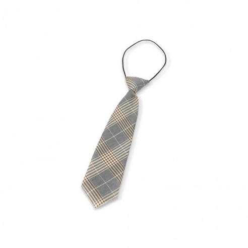 교복 체크 자동 넥타이(그레이)