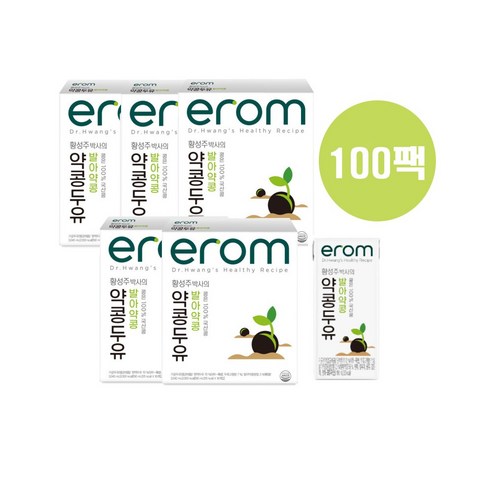 [황성주] 발아 약콩 두유 총 100팩, 190ml, 100개