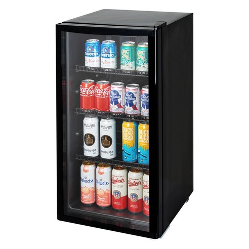 포쿨 미니 쇼케이스 냉장고 KVC-90 90L, 올블랙 
냉장고