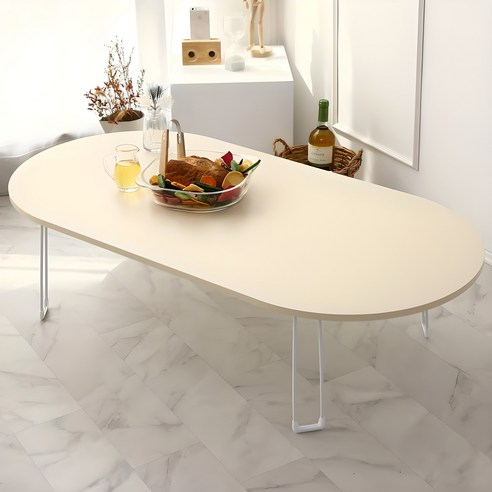 스토리퍼니쳐 LPM 지문방지 비스포크 타원 테이블, 핑키쉬크림