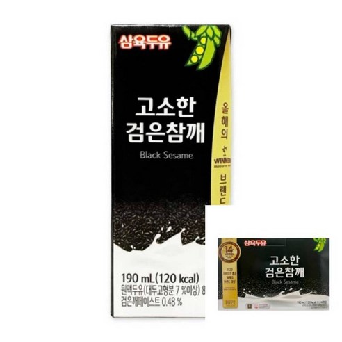 삼육 검은 참깨 두유 190ML 24입 박스 24개입 할머니간식 어르신간식, 24개, 0.19l