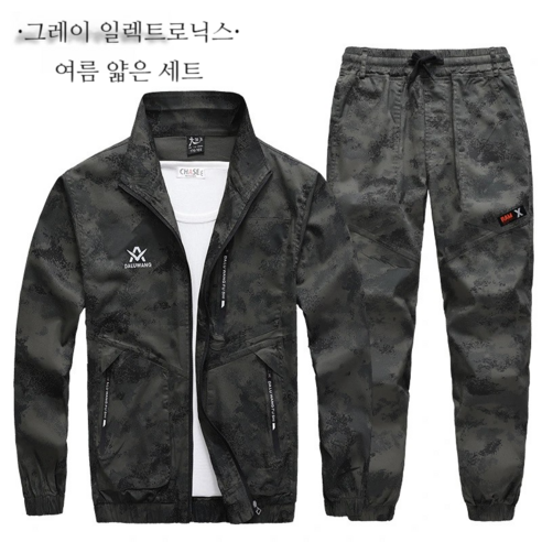 ANYOU 여름 얇은 작업복 세트 남자 면사 내마모 카무플라주 작업복 자동차 수리 전기 용접 작업복 다림방지 긴팔