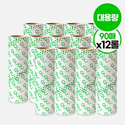 QUQU 사선절개 테이프클리너 대용량 리필 90회분, 12개